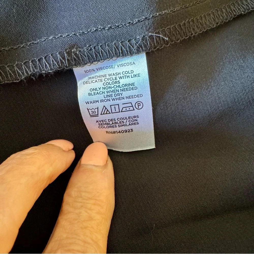 NWT Loft black shirred midi dress L - Picture 11 of 14